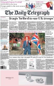 The Daily Telegraph (UK) Newspaper Front Page for 4 August 2016