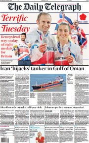 The Daily Telegraph (UK) Newspaper Front Page for 4 August 2021