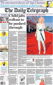 The Daily Telegraph (UK) Newspaper Front Page for 4 September 2021