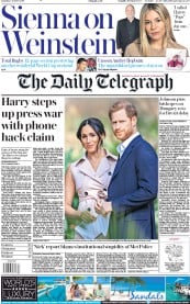 The Daily Telegraph (UK) Newspaper Front Page for 5 October 2019
