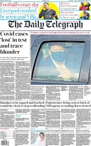 The Daily Telegraph (UK) Newspaper Front Page for 5 October 2020