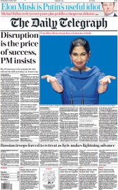 The Daily Telegraph front page for 5 October 2022