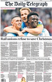 The Daily Telegraph (UK) Newspaper Front Page for 5 December 2022