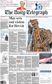 The Daily Telegraph (UK) Newspaper Front Page for 5 January 2017