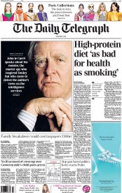 The Daily Telegraph Newspaper Front Page (UK) for 5 March 2014