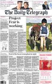 The Daily Telegraph (UK) Newspaper Front Page for 5 April 2016