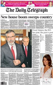The Daily Telegraph (UK) Newspaper Front Page for 5 May 2014