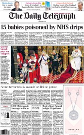 The Daily Telegraph Newspaper Front Page (UK) for 5 June 2014