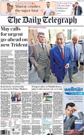 The Daily Telegraph (UK) Newspaper Front Page for 5 July 2016