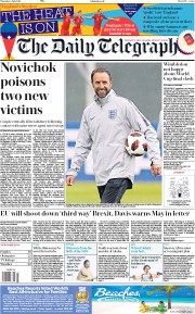 The Daily Telegraph (UK) Newspaper Front Page for 5 July 2018