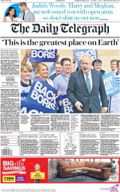 The Daily Telegraph (UK) Newspaper Front Page for 5 July 2019