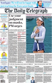 The Daily Telegraph (UK) Newspaper Front Page for 5 July 2021