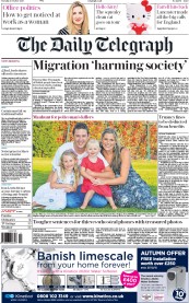The Daily Telegraph (UK) Newspaper Front Page for 6 October 2015
