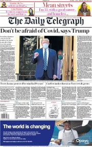 The Daily Telegraph (UK) Newspaper Front Page for 6 October 2020