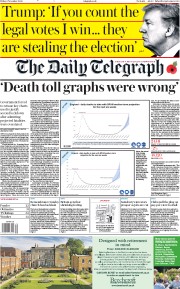 The Daily Telegraph (UK) Newspaper Front Page for 6 November 2020