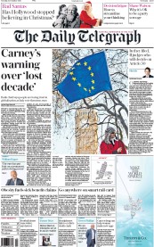 The Daily Telegraph (UK) Newspaper Front Page for 6 December 2016