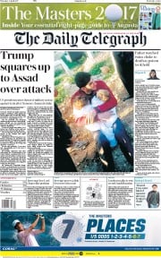 The Daily Telegraph (UK) Newspaper Front Page for 6 April 2017