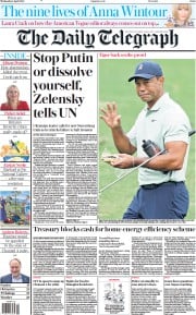 The Daily Telegraph (UK) Newspaper Front Page for 6 April 2022