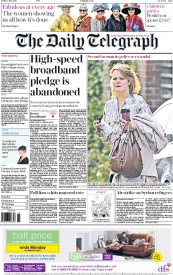 The Daily Telegraph (UK) Newspaper Front Page for 6 May 2016
