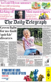 The Daily Telegraph (UK) Newspaper Front Page for 6 June 2020