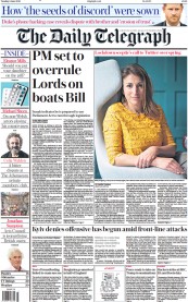 The Daily Telegraph front page for 6 June 2023