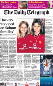 The Daily Telegraph (UK) Newspaper Front Page for 6 July 2011
