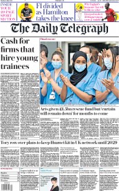The Daily Telegraph (UK) Newspaper Front Page for 6 July 2020