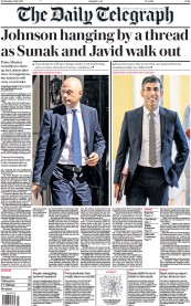 The Daily Telegraph (UK) Newspaper Front Page for 6 July 2022