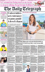 The Daily Telegraph (UK) Newspaper Front Page for 6 August 2021