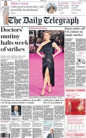 The Daily Telegraph (UK) Newspaper Front Page for 6 September 2016