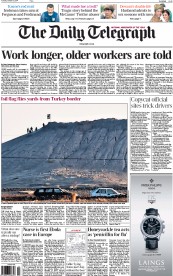 The Daily Telegraph Newspaper Front Page (UK) for 7 October 2014