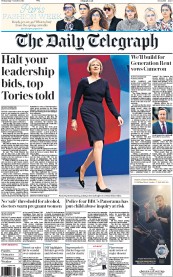 The Daily Telegraph (UK) Newspaper Front Page for 7 October 2015