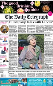 The Daily Telegraph (UK) Newspaper Front Page for 7 October 2017