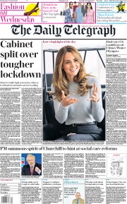 The Daily Telegraph (UK) Newspaper Front Page for 7 October 2020