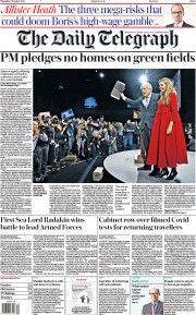 The Daily Telegraph (UK) Newspaper Front Page for 7 October 2021