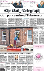 The Daily Telegraph (UK) Newspaper Front Page for 7 December 2015