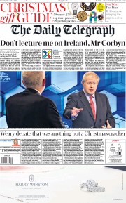 The Daily Telegraph (UK) Newspaper Front Page for 7 December 2019