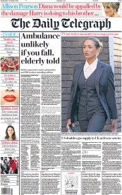 The Daily Telegraph (UK) Newspaper Front Page for 7 December 2022