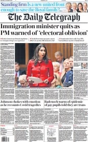 The Daily Telegraph front page for 7 December 2023