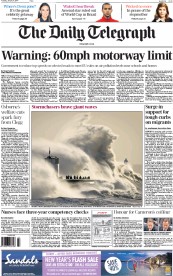 The Daily Telegraph (UK) Newspaper Front Page for 7 January 2014