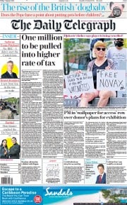 The Daily Telegraph front page for 7 January 2022