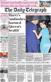 The Daily Telegraph (UK) Newspaper Front Page for 7 January 2023