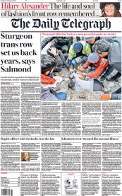 The Daily Telegraph (UK) Newspaper Front Page for 7 February 2023