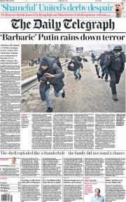 The Daily Telegraph (UK) Newspaper Front Page for 7 March 2022