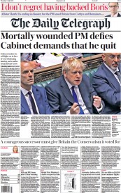 The Daily Telegraph (UK) Newspaper Front Page for 7 July 2022