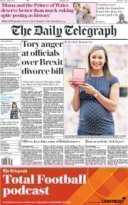 The Daily Telegraph (UK) Newspaper Front Page for 7 August 2017