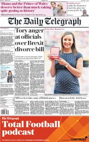 The Daily Telegraph (UK) Newspaper Front Page for 7 August 2017