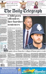 The Daily Telegraph (UK) Newspaper Front Page for 7 August 2018