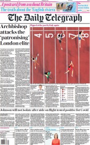 The Daily Telegraph (UK) Newspaper Front Page for 7 August 2021
