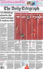 The Daily Telegraph (UK) Newspaper Front Page for 7 August 2021